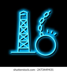 tower demolitions neon light sign vector. tower demolitions illustration