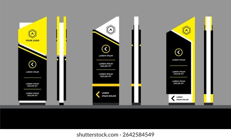 Tower display advertising, Exterior and interior signage concept corporate identity