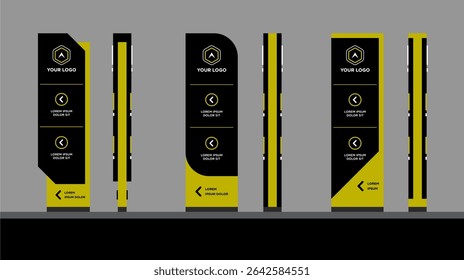 Tower display advertising, Exterior and interior signage concept corporate identity