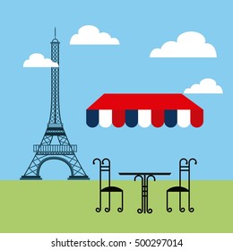 tower eiffel french culture vector illustration design