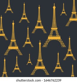 Tower Eiffel with Paris background. Vector illustration