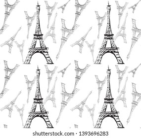 tower eiffel pattern seamless texture vector illustration