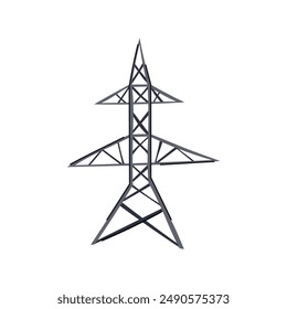 tower electric pylon cartoon. power high, voltage pole, industry line tower electric pylon sign. isolated symbol vector illustration