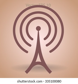 The tower emits radio waves vector