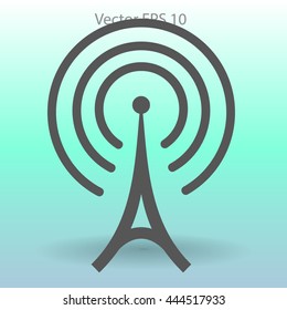 The tower emits radio waves vector