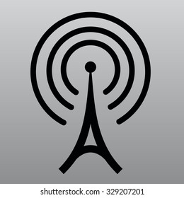 The tower emits radio wavesvector