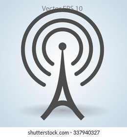 The tower emits radio wavesvector