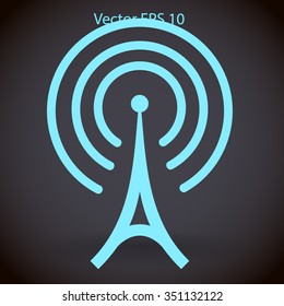 The tower emits radio wavesvector