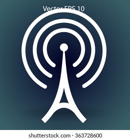 The tower emits radio wavesvector