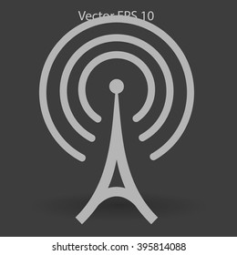 The tower emits radio wavesvector