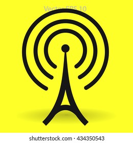 The tower emits radio wavesvector