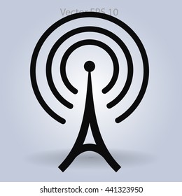 The tower emits radio wavesvector