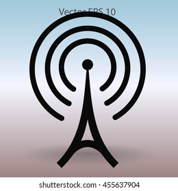 The tower emits radio wavesvector