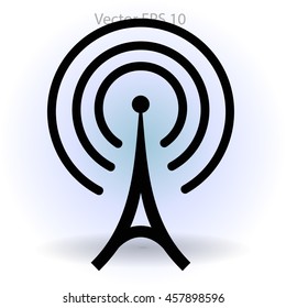 The tower emits radio wavesvector