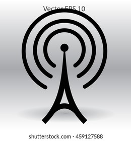 The tower emits radio wavesvector