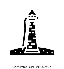 tower fairy tale construction glyph icon vector. tower fairy tale construction sign. isolated contour symbol black illustration