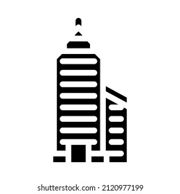 tower financial center skyscraper glyph icon vector. tower financial center skyscraper sign. isolated contour symbol black illustration