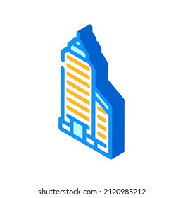 tower financial center skyscraper isometric icon vector. tower financial center skyscraper sign. isolated symbol illustration