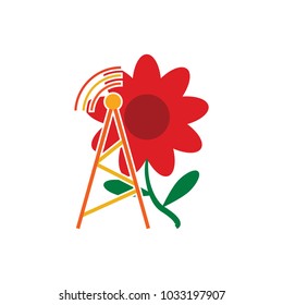 Tower Flower Logo Icon Design