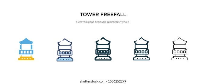 tower freefall icon in different style vector illustration. two colored and black tower freefall vector icons designed in filled, outline, line and stroke style can be used for web, mobile, ui