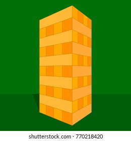 Tower game. Wooden block game