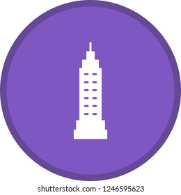 Tower Glyph Round Circle Multi color BG