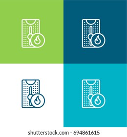 Tower green and blue material color minimal icon or logo design