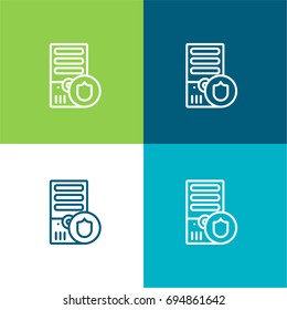 Tower green and blue material color minimal icon or logo design