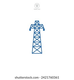 tower high voltage pylon power transmission Icon symbol vector illustration isolated on white background