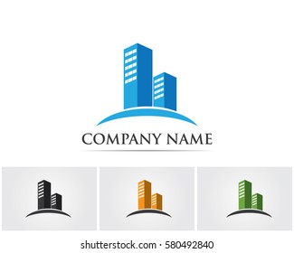 Tower and home building logo constructions property