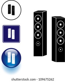 tower home theater speakers symbol sign and button