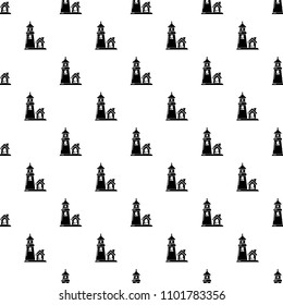 Tower and house pattern vector seamless repeating for any web design