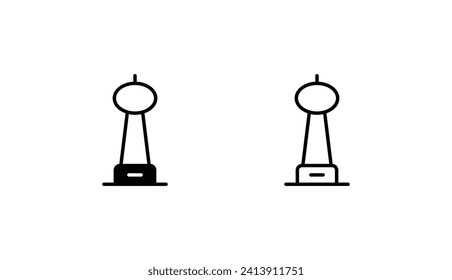 Diseño de iconos en torre con ilustración de fondo blanco
