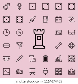 tower icon. Detailed set of minimalistic line icons. Premium graphic design. One of the collection icons for websites, web design, mobile app on colored background