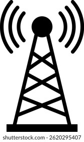 Ilustración vectorial de glifo de icono de torre