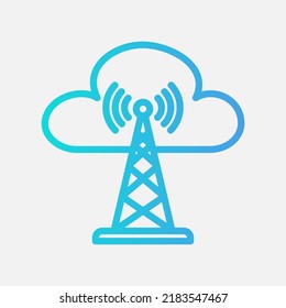 Tower icon in gradient style about cloud computing, use for website mobile presentation