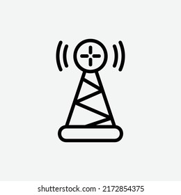  tower icon, isolated cloud computing icon in light grey background, perfect for website, blog, logo, graphic design, social media, UI, mobile app
