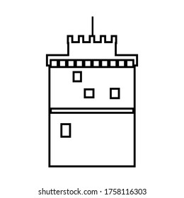 Tower icon, outline vector sign, linear style pictogram isolated on white. Symbol, logo illustration. Editable stroke. Eps10 vector illustration.