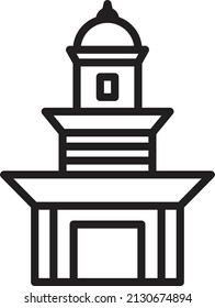 Tower Icon. Ramadhan icon Set . Line Style 