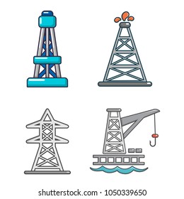 Tower icon set. Cartoon set of tower vector icons for web design isolated on white background