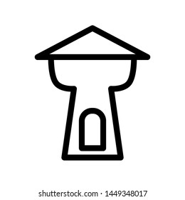 Tower icon vector , antena connection , best template logo emblem isolated illustration , outline solid background white