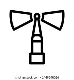 Tower icon vector , antena connection , best template logo emblem isolated illustration , outline solid background white