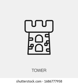 tower icon vector. Linear style sign for mobile concept and web design. tower symbol illustration. Pixel vector graphics - Vector.