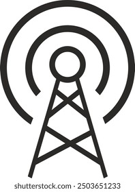 Tower icon, Wireless Tower Symbol, Antenna icon, Radio tower