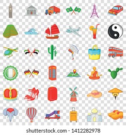 Tower icons set. Cartoon style of 36 tower vector icons for web for any design