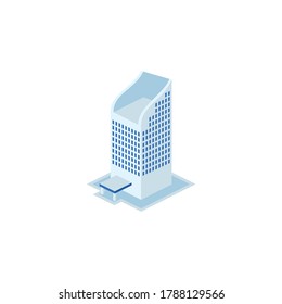 tower industrial building - tower, apartment, urban constructions, city scape - 3d isometric building isolated on white 