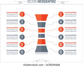 tower infographic. geometric infographic. infographic template