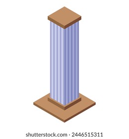 Icono de poste de gatito torre isométrico Vector. Juguete de gato. Atención domiciliaria