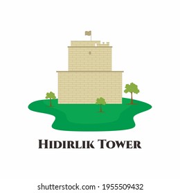 Hıdırlık Tower. It is a landmark tower of tawny stone in Antalya, Turkey. The land walls of the city join the sea walls. You get a great view of the water. This place worth to visit.