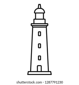 Tower lighthouse icon. Outline tower lighthouse vector icon for web design isolated on white background
